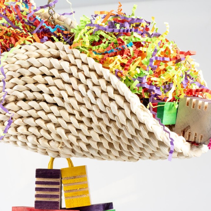 Duvo+ Zabawka dla papug Taco kukurydziane z drewnianymi klockami XXL