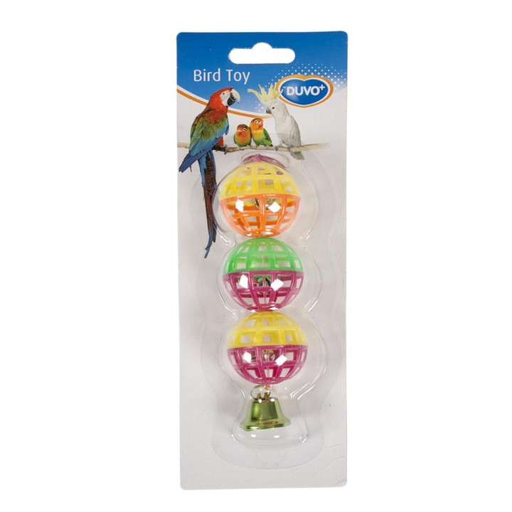 Duvo+ Zabawka dla papug Plastikowe piłki z dzwonkiem