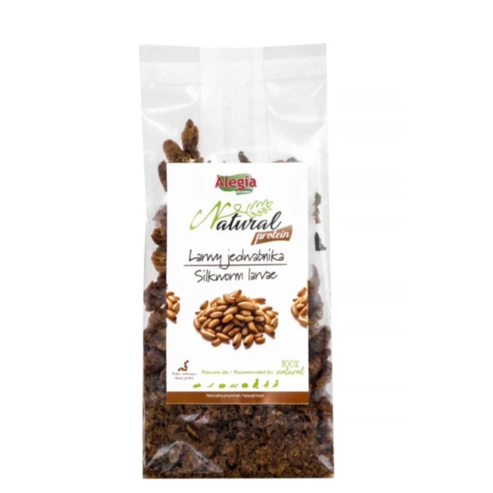 Alegia Natural Protein Larwy jedwabnika 100g dla papug / gryzoni / gadów