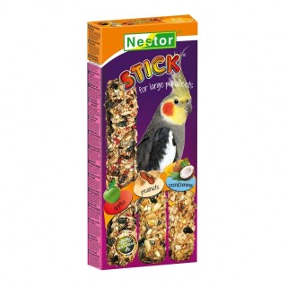 Nestor Kolby 3w1 jabłka/orzech/kokos i banan dla średnich papug 3szt