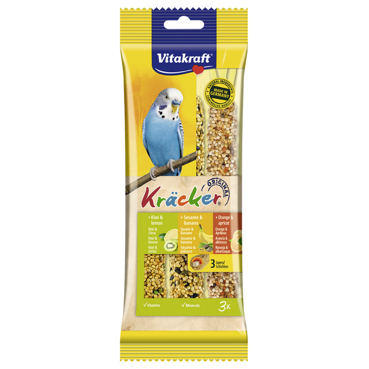 Vitakraft Kracker Kiwi/Sezam/Pomarańcza dla papużek 3szt.