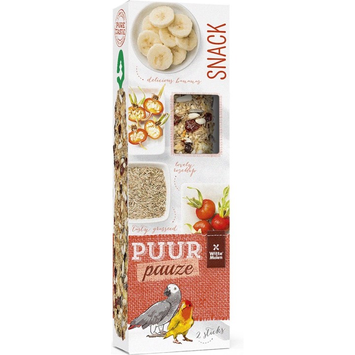 Witte Molen Kolby Nasiona traw/banan/dzika róża XL dla papug 2szt