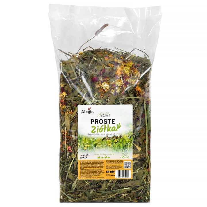 Alegia Natural Proste Ziółka z kwiatami 400g dla królików / gryzoni