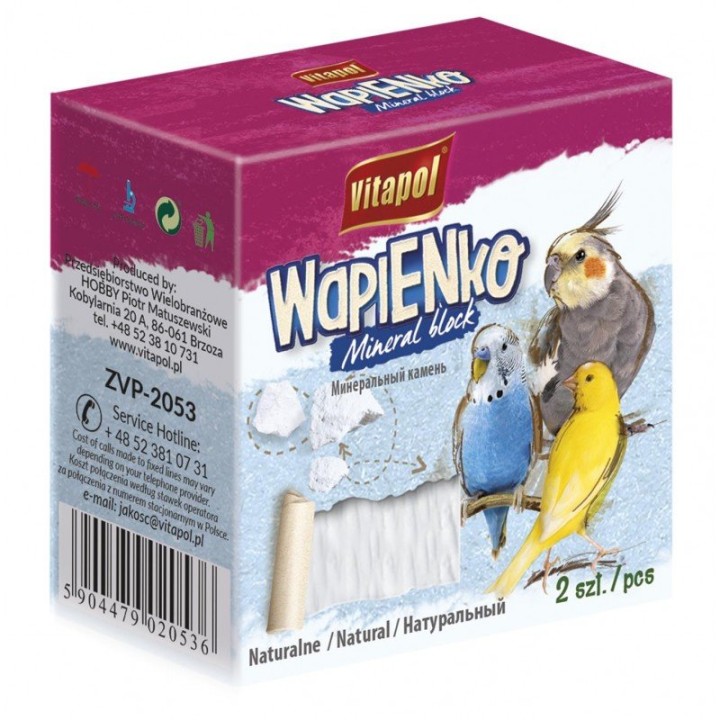 VITAPOL Kostka wapienna naturalna dla ptaków 2szt