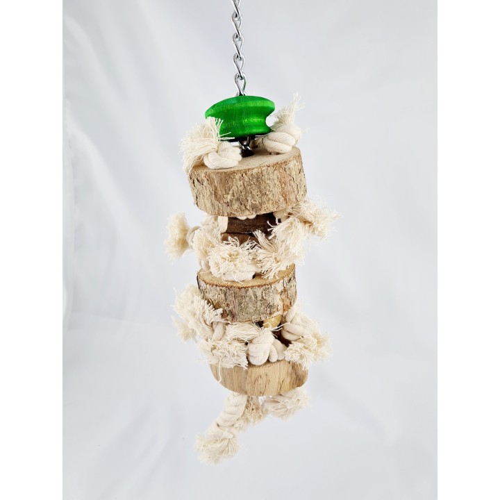 Panama Pet 3 Zabawka dla papug Drewniane dyski z linami