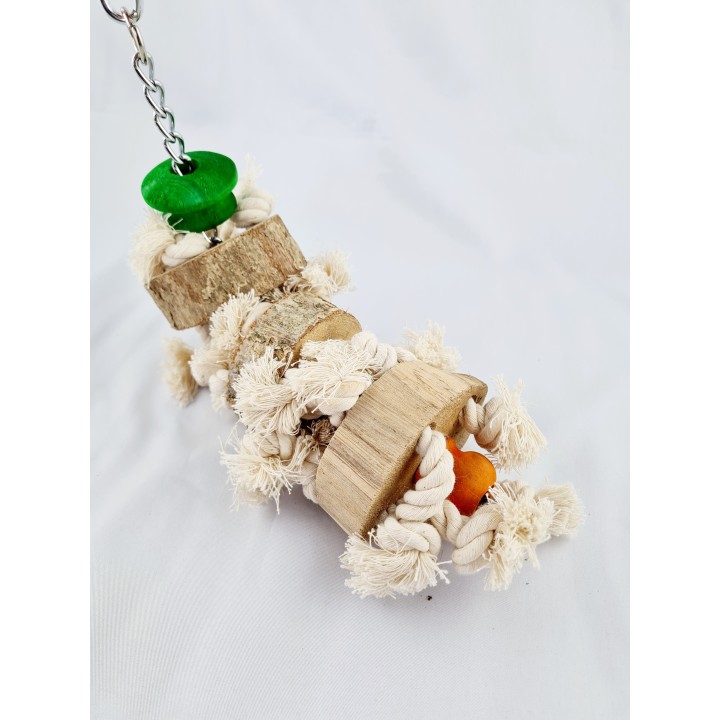 Panama Pet 3 Zabawka dla papug Drewniane dyski z linami