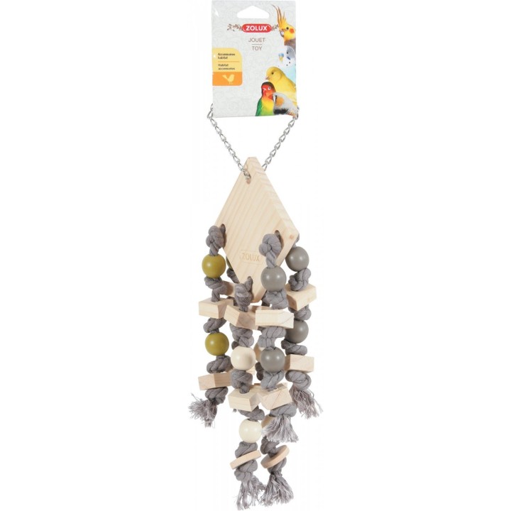 ZOLUX Zabawka drewniana dla papug,  z 6 sznurami