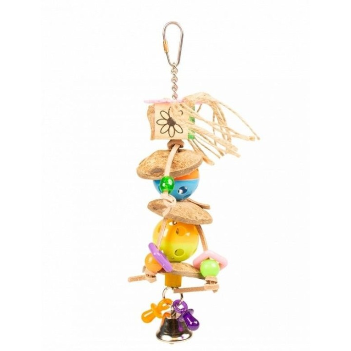 DUVO+ Kolorowa zabawka z kokosem i dzwonkiem