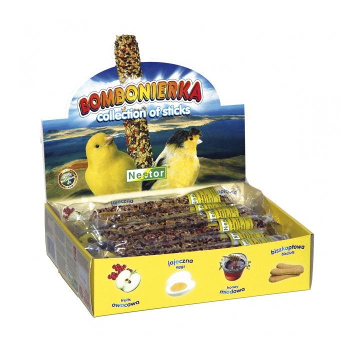 NESTOR Bombonierka dla kanarków zestaw 12 kolb