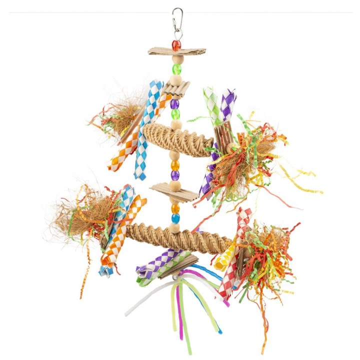 Duvo+ Zabawka dla papug Zawieszka z różnościami, L