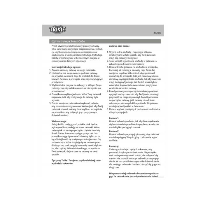 Trixie Zabawka treningowa dla papug / królików / gryzoni