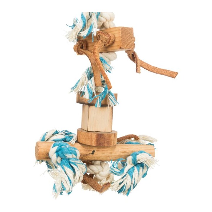 TRIXIE Drewniana zabawka dla papug, z rzemykami