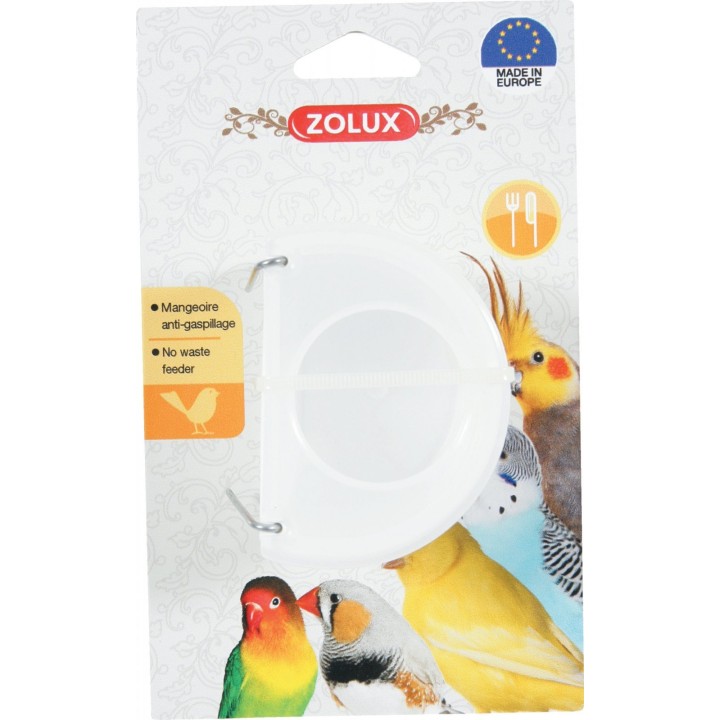 ZOLUX Karmidełko dla ptaków przeciw rozsypywaniu karmy