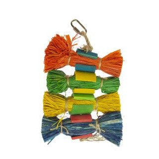 Duvo+ Zabawka dla papug Wiązki trawy rafii z bambusem