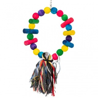 Panama Pet Zabawka dla ptaków, drewno, na łańcuszku, bawełniane sznurkami