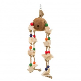 Panama Pet Zabawka dla papug, sznurki/kokos/drewno XL