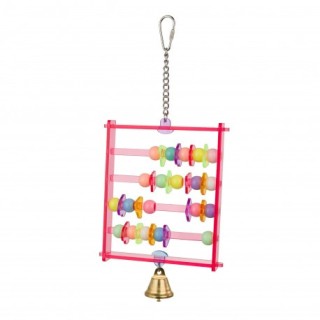 Panama Pet Zabawka dla ptaków, liczydło z dzwonkiem Mix kolorów