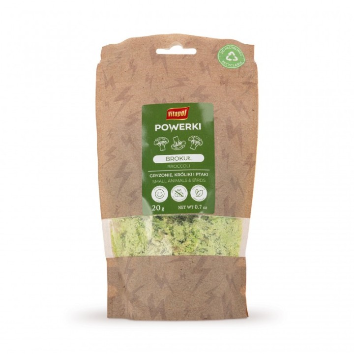 Powerki Brokuł liofilizowany 20g Przysmak dla papug / gryzoni / królików