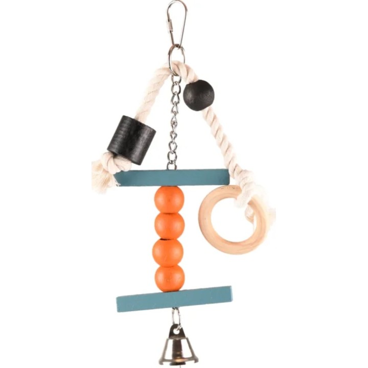 Flamingo Zabawka dla papug drewniana Sina z dzwonkiem