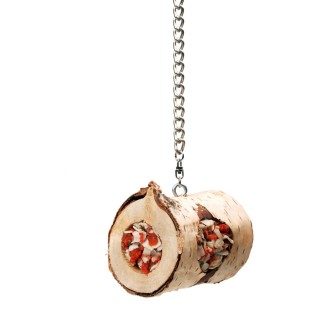 JR Birds Drewniany walec pełen smakołyków dla papug